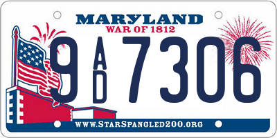 MD license plate 9AD7306