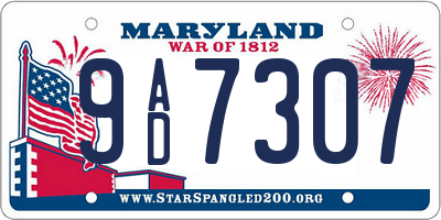 MD license plate 9AD7307