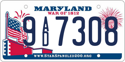 MD license plate 9AD7308