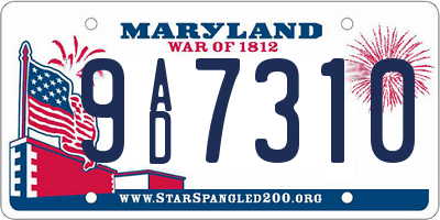 MD license plate 9AD7310