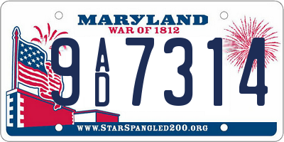 MD license plate 9AD7314