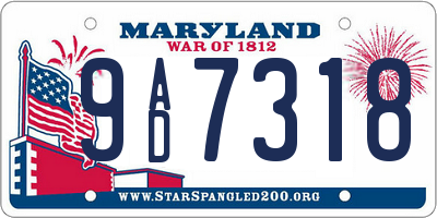 MD license plate 9AD7318