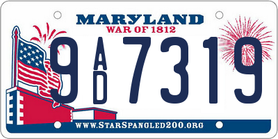 MD license plate 9AD7319