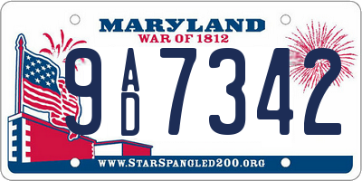 MD license plate 9AD7342