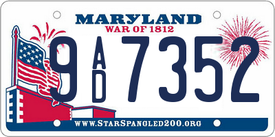 MD license plate 9AD7352