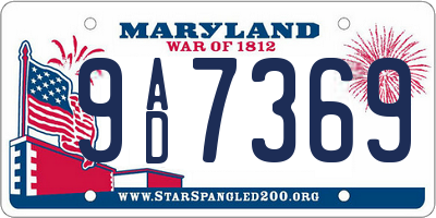 MD license plate 9AD7369
