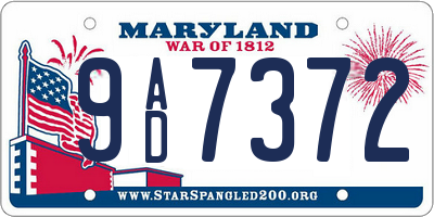 MD license plate 9AD7372