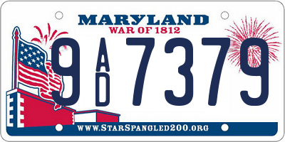 MD license plate 9AD7379