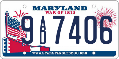MD license plate 9AD7406