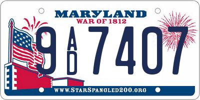 MD license plate 9AD7407