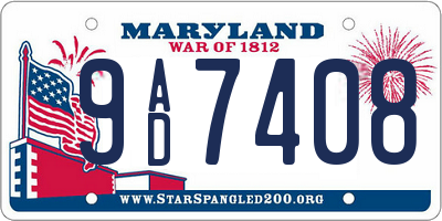 MD license plate 9AD7408