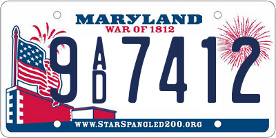 MD license plate 9AD7412