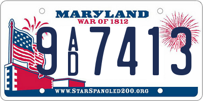 MD license plate 9AD7413