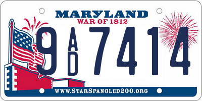 MD license plate 9AD7414