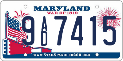MD license plate 9AD7415