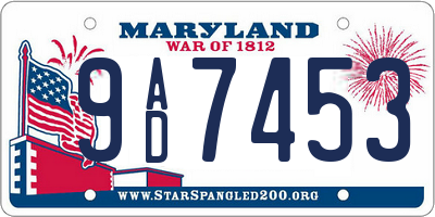 MD license plate 9AD7453