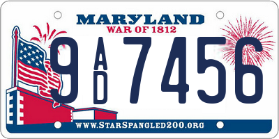 MD license plate 9AD7456
