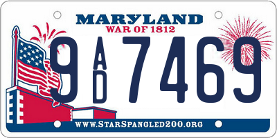 MD license plate 9AD7469
