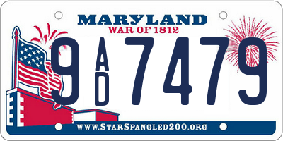 MD license plate 9AD7479
