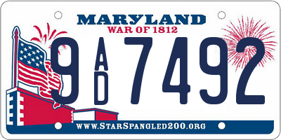 MD license plate 9AD7492