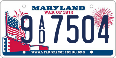 MD license plate 9AD7504