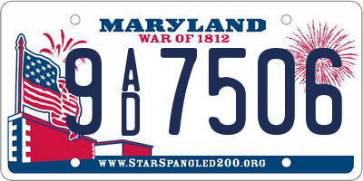 MD license plate 9AD7506
