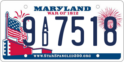 MD license plate 9AD7518