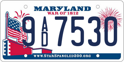 MD license plate 9AD7530