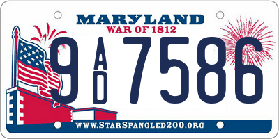 MD license plate 9AD7586