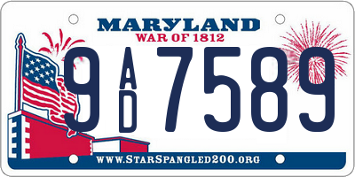 MD license plate 9AD7589
