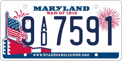 MD license plate 9AD7591