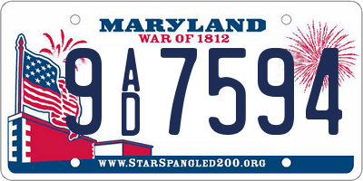 MD license plate 9AD7594