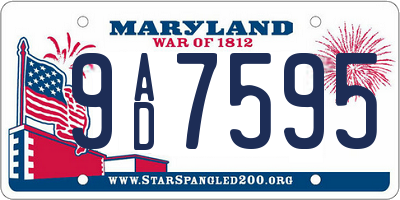 MD license plate 9AD7595