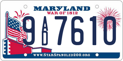 MD license plate 9AD7610
