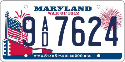 MD license plate 9AD7624