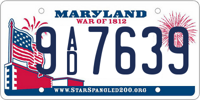 MD license plate 9AD7639