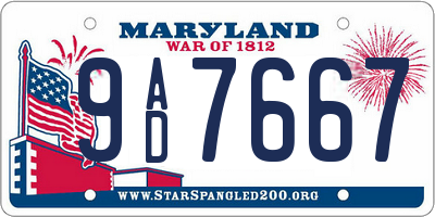 MD license plate 9AD7667
