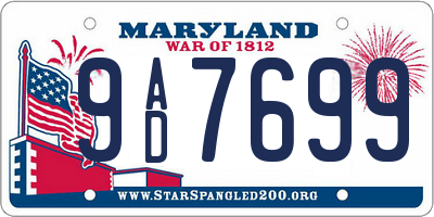 MD license plate 9AD7699