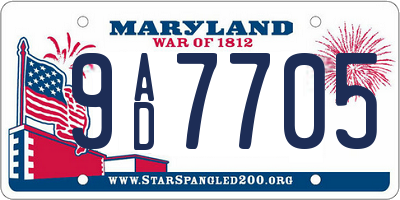 MD license plate 9AD7705