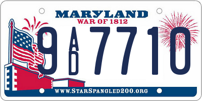 MD license plate 9AD7710