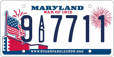 MD license plate 9AD7711