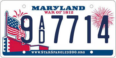 MD license plate 9AD7714