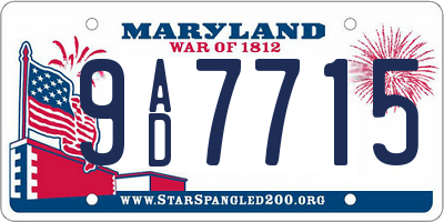 MD license plate 9AD7715