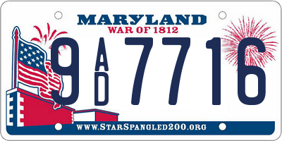 MD license plate 9AD7716