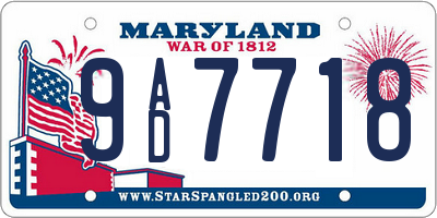 MD license plate 9AD7718