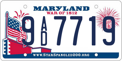 MD license plate 9AD7719