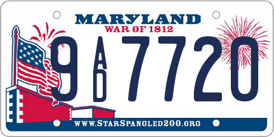 MD license plate 9AD7720