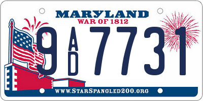 MD license plate 9AD7731