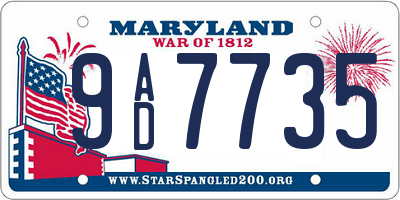 MD license plate 9AD7735