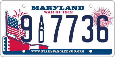 MD license plate 9AD7736